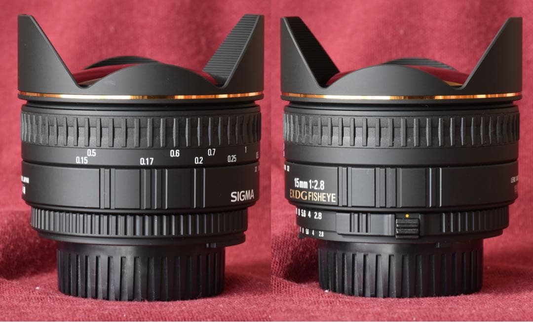 美品SIGMA 15mm F2.8 EX DG FISHEYE Nikon箱付