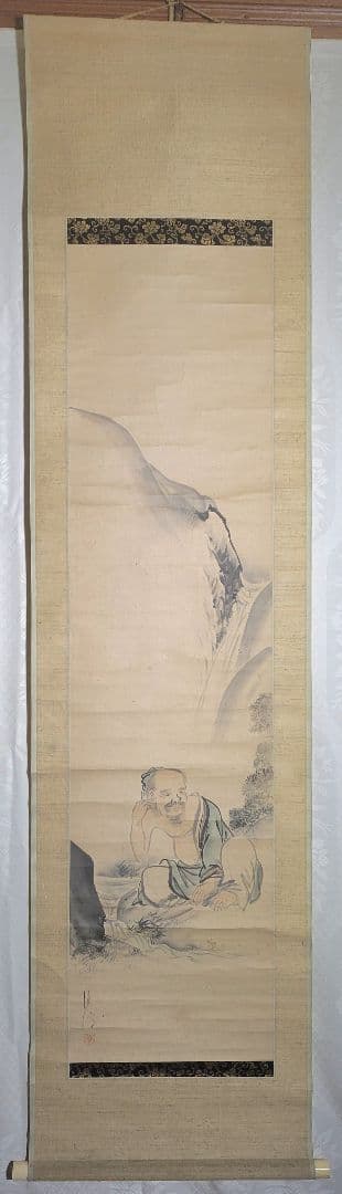 松村呉春(月渓)　人物画、歴史画　掛け軸　合わせ箱　書画、骨董品、美術品