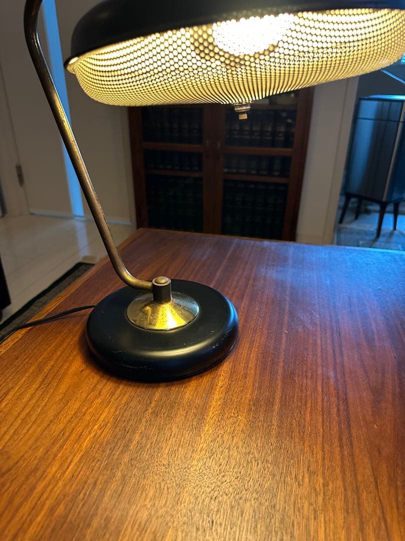1950年代　ミッドセンチュリー　ソーサーメッシュ　デスクランプ　ヴィンテージ