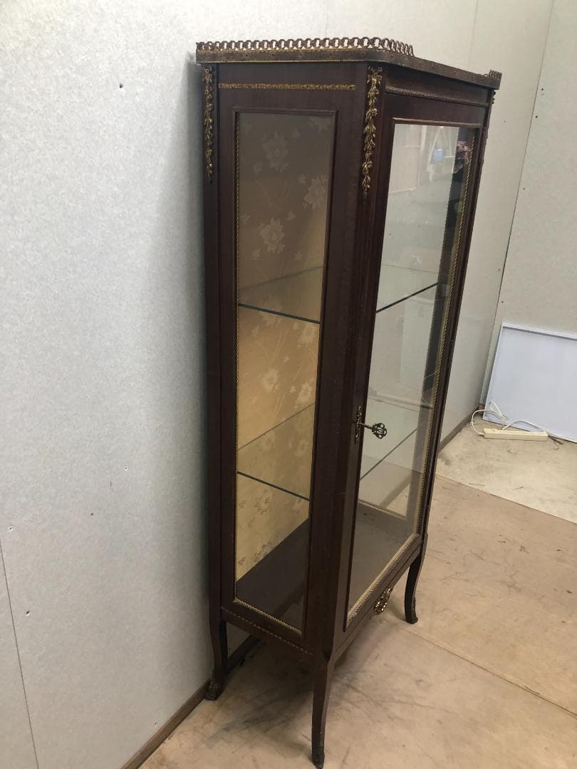 送料無料 ス. キュリオキャビネット 飾り棚 ヨーロピアン 73041-1-70