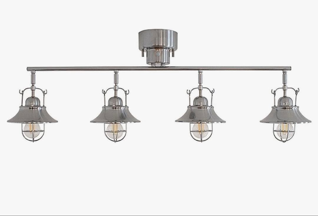 美品 キシマ アンプール 4灯 シーリング ライト アンティーク調 シルバー