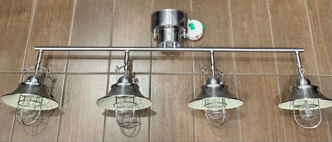 美品 キシマ アンプール 4灯 シーリング ライト アンティーク調 シルバー