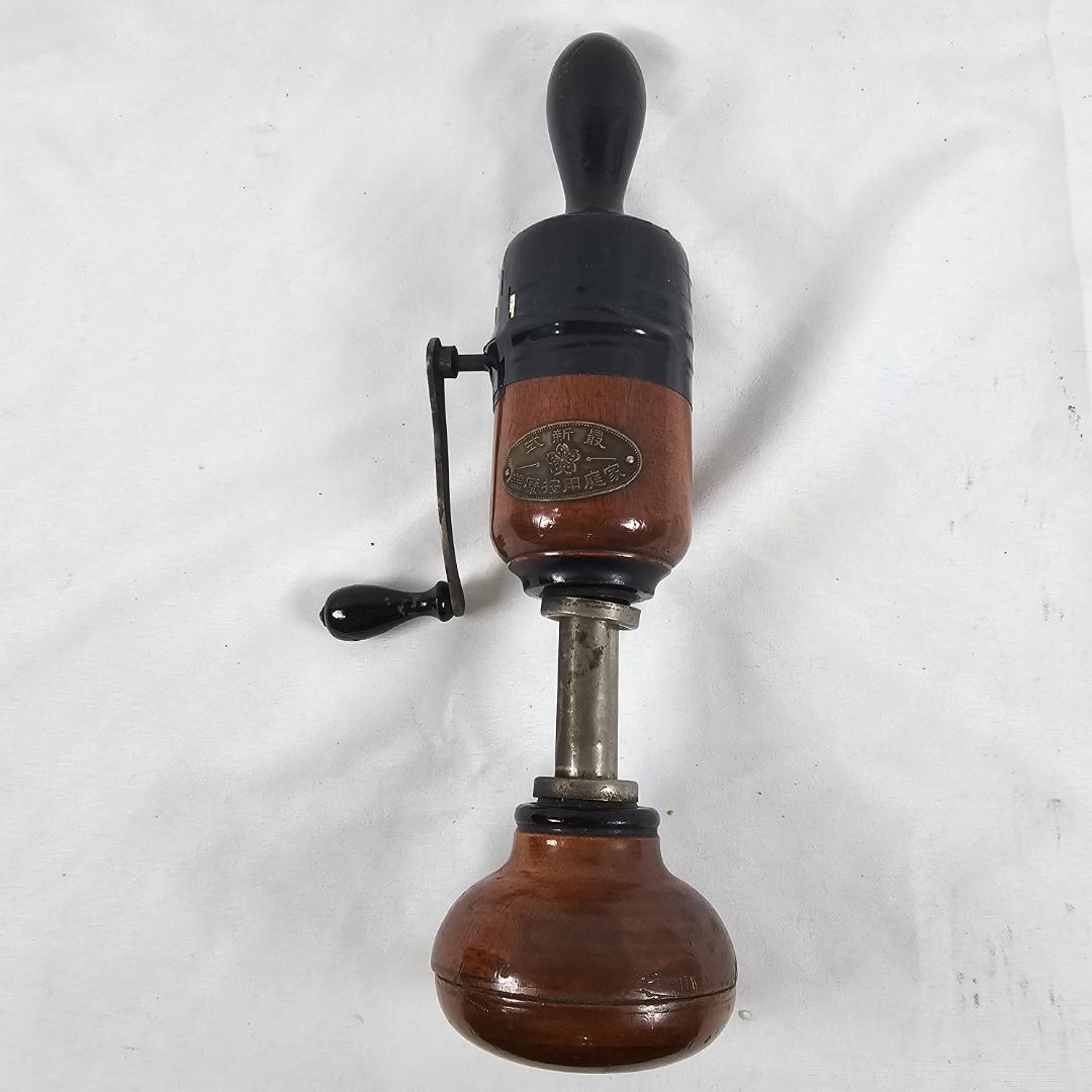 希少 アンティーク 手回し 按摩器 家庭用 最新式 木製 骨董