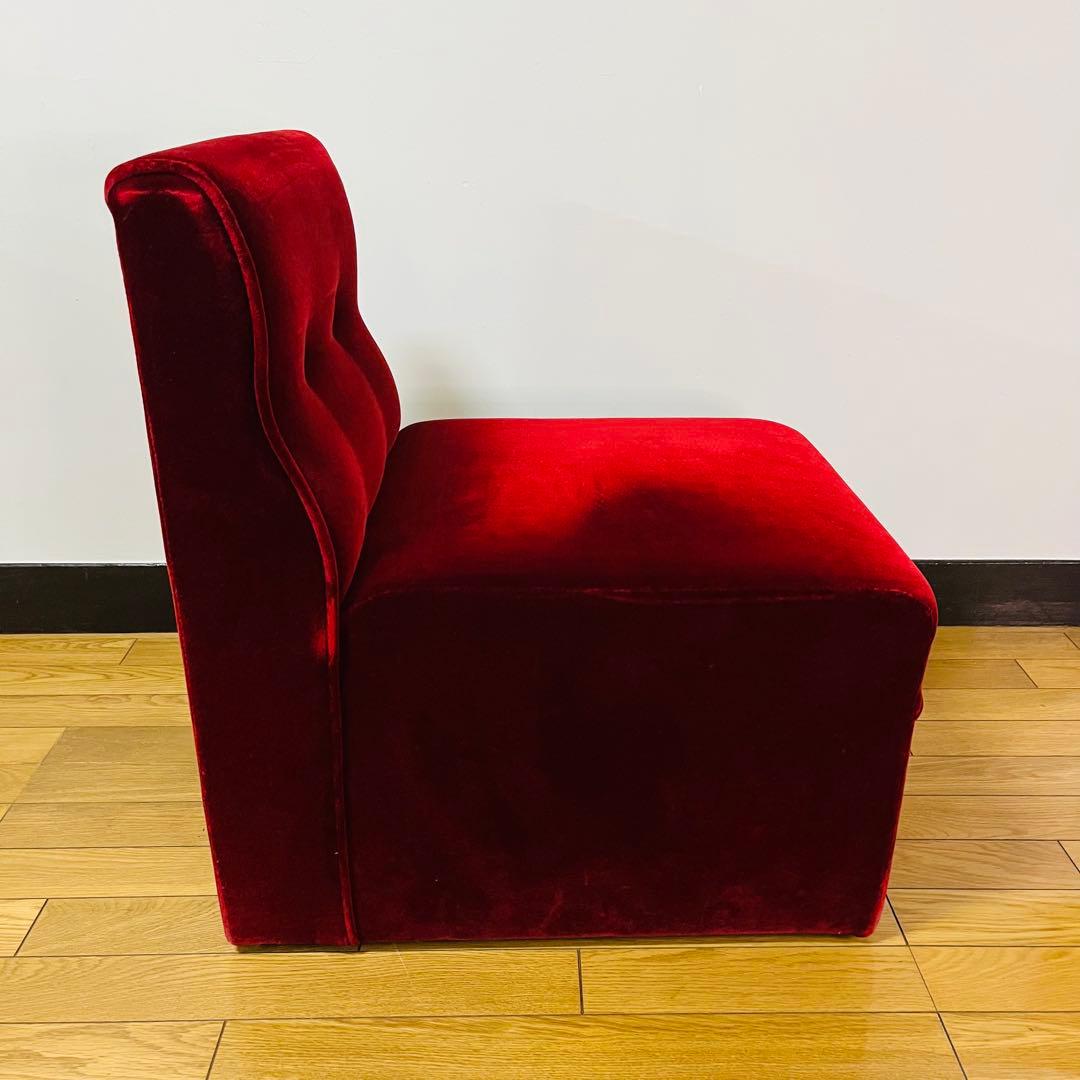 【アンティーク】sancosomo 昭和レトロ 1人掛けソファー ワインレッド