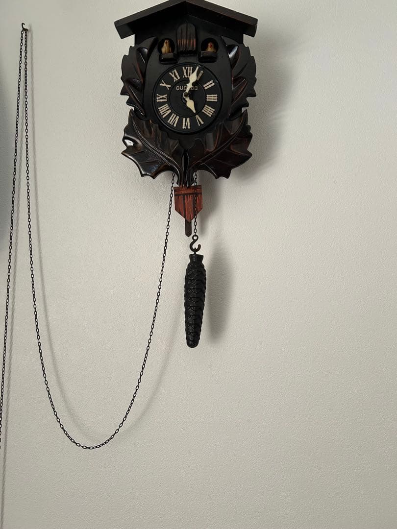 小型レトロ　ゼンマイ時計ハト時計