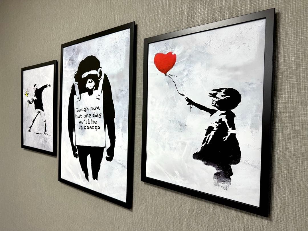 No.244♡半額祭♡キャンバスアート　ストリートアートポスター　バンクシー