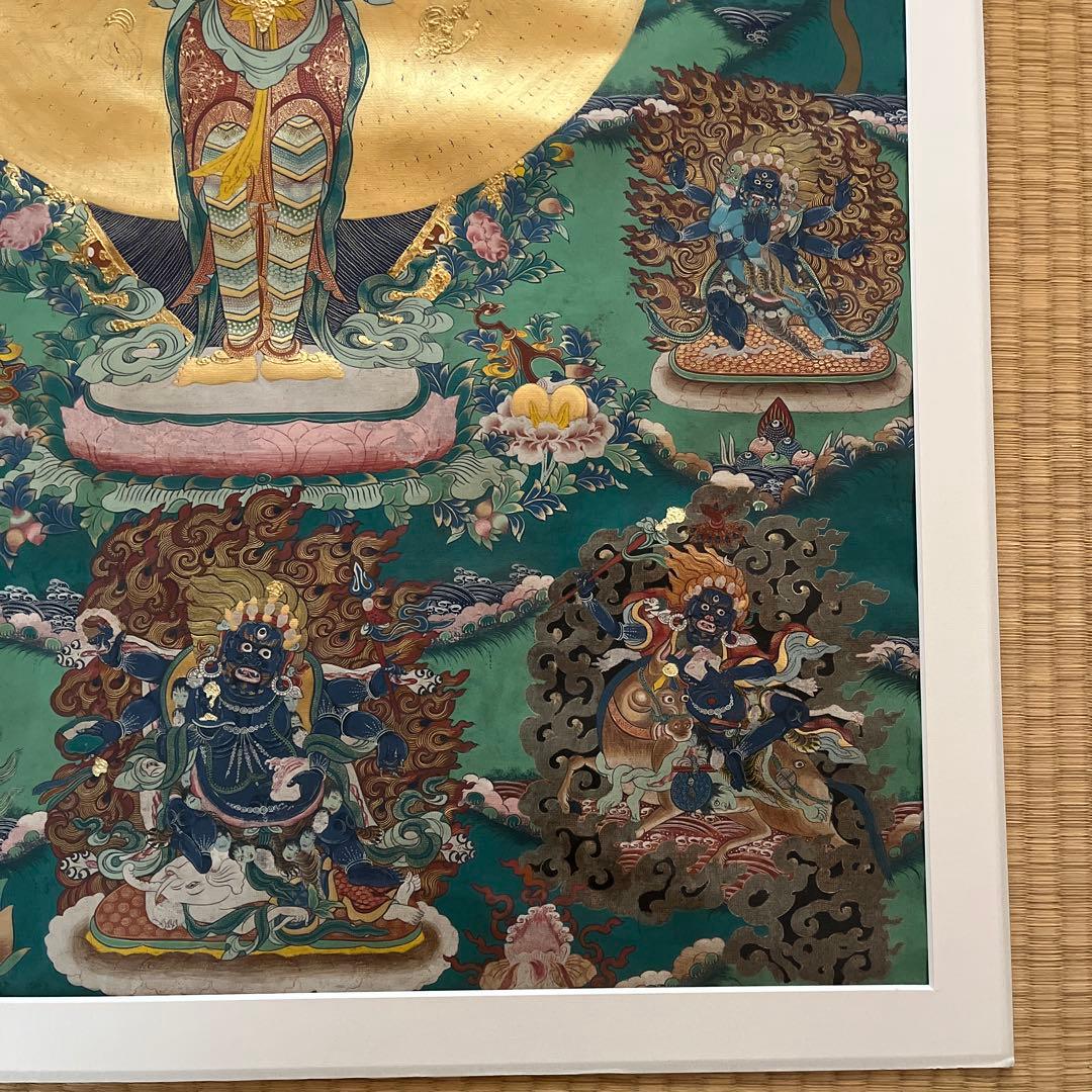 観音菩薩 金箔 絵画 73cm x 106cm（額サイズ）