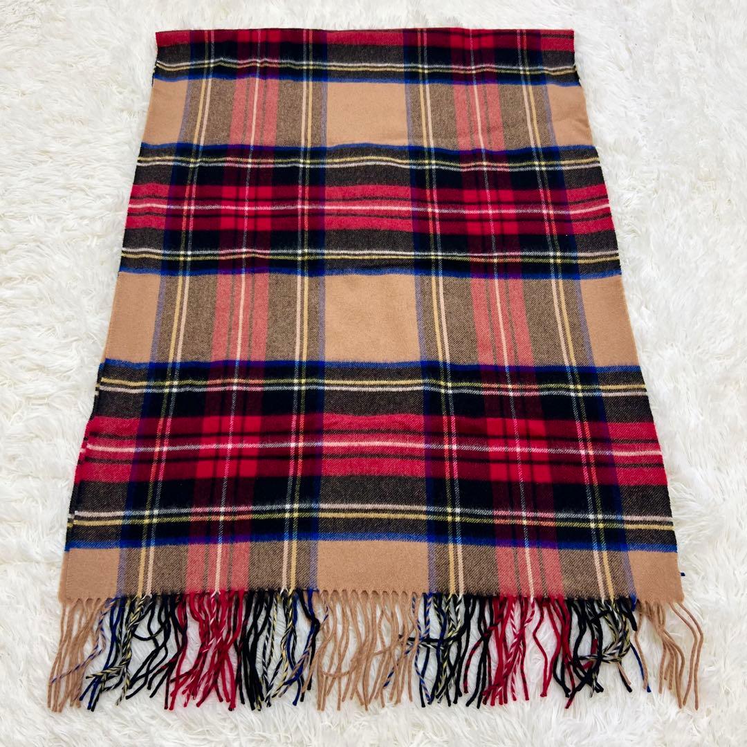 SHIPS カシミヤ 100% タータンチェック マフラー　ストール