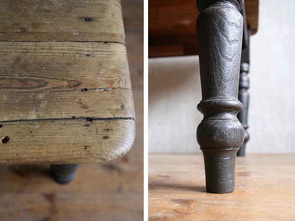 イギリスアンティークオールドパイン材の古木ダイニングテーブル木製机(70-212