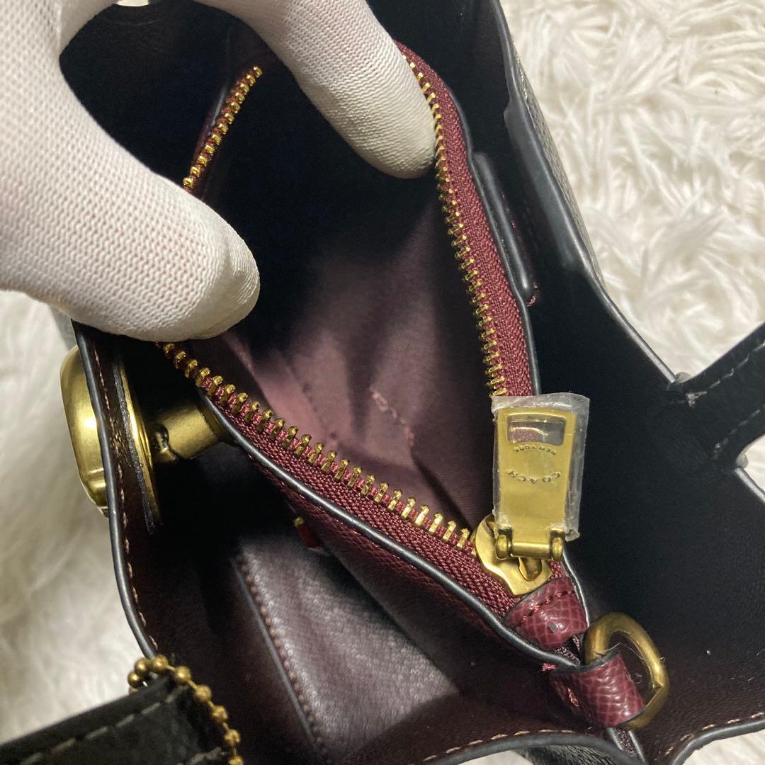 未使用級　現行　コーチ　ショルダーバッグ　ウィロウ トート バッグ 18　黒