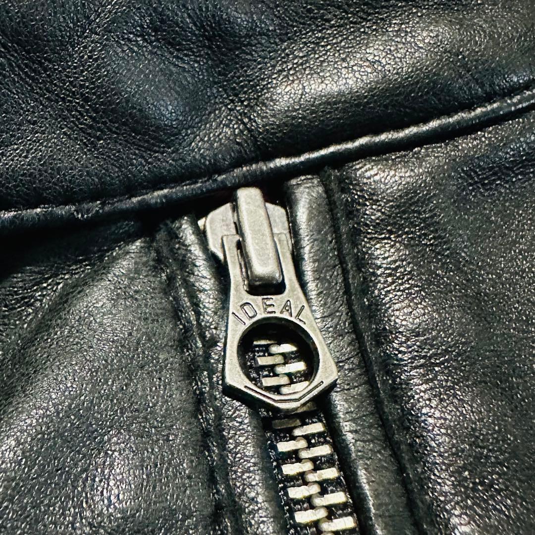 美品 希少L フリークスストア 羊革 シングルライダースジャケット 裏地赤 総柄