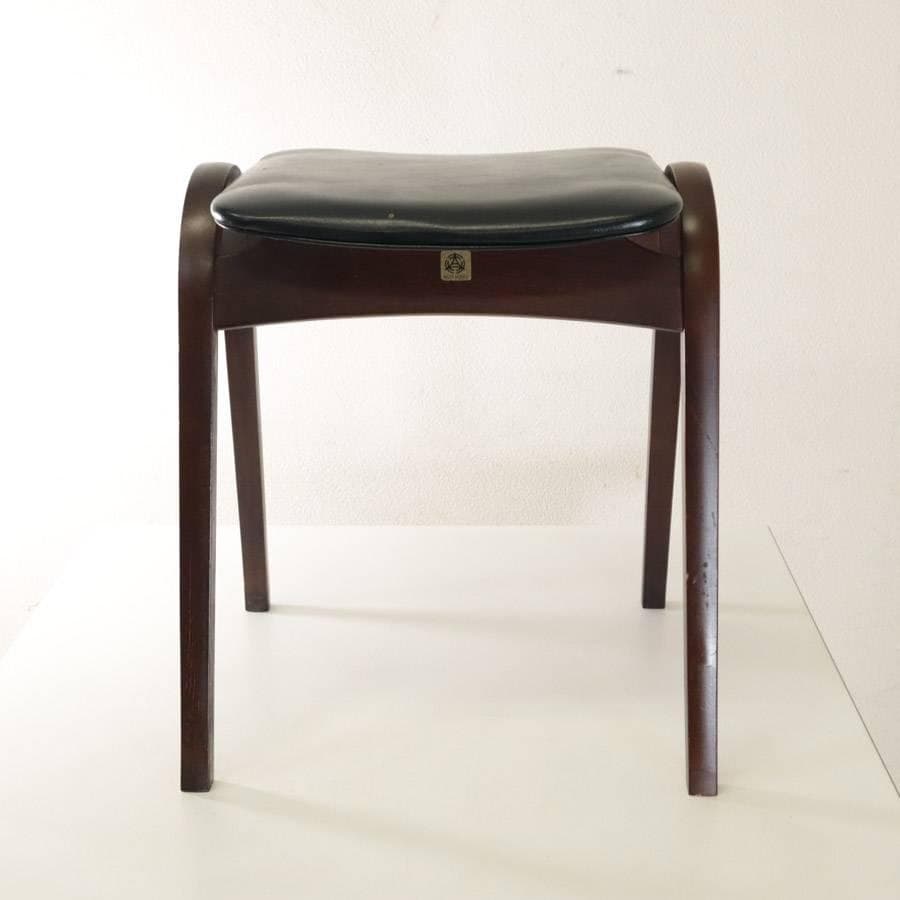 秋田木工 IDC大塚 No.202 剣持勇 スタッキングスツール 黒 PVC④