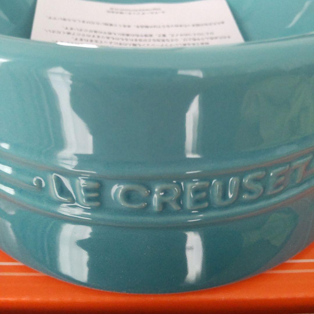 LE CREUSET 青 陶器 ペットボウル　カリビアンブルー　M　限定品　新品