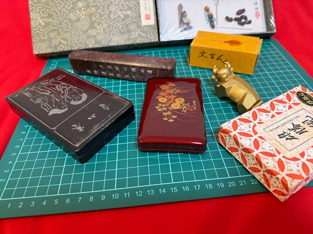 ミニ硯 ★☆ 雄勝硯 寺山寒 中国工芸品 豆 文鎮 書道 まとめて