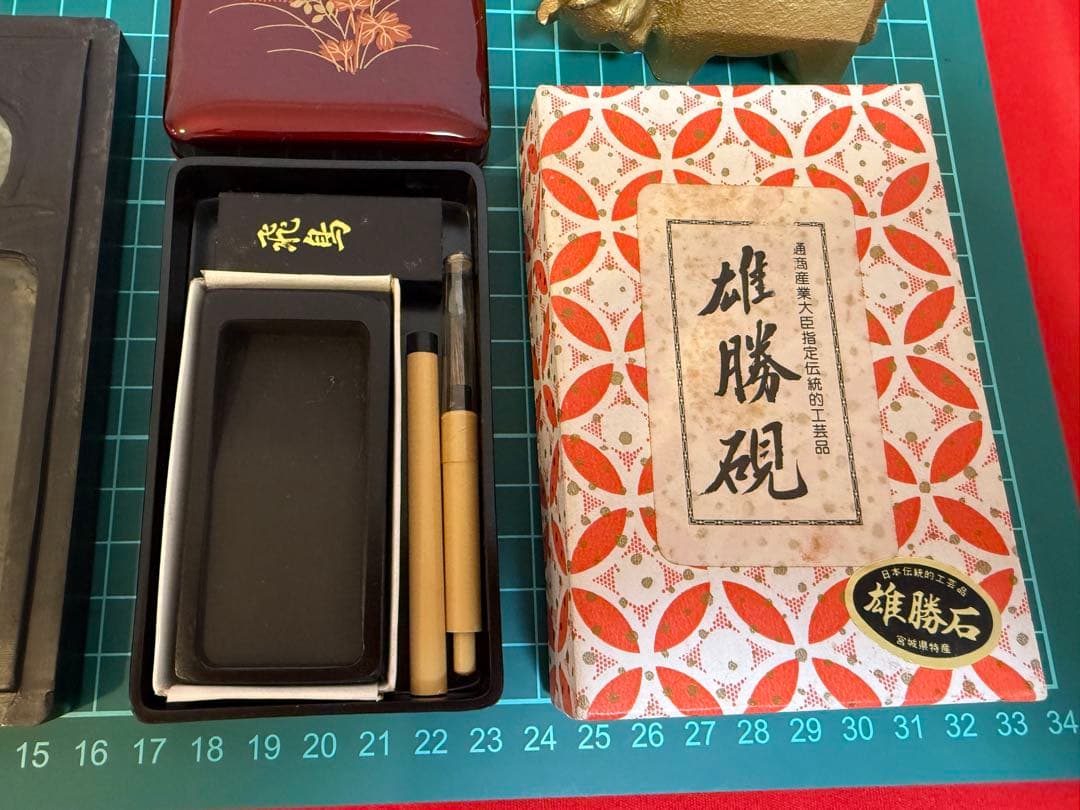 ミニ硯 ★☆ 雄勝硯 寺山寒 中国工芸品 豆 文鎮 書道 まとめて