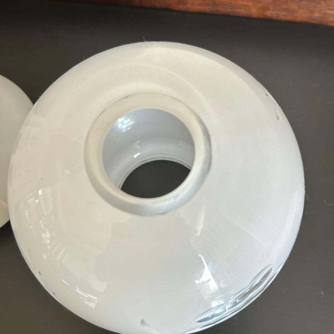 アンティーク　乳白　切子オイルランプ 昭和レトロ