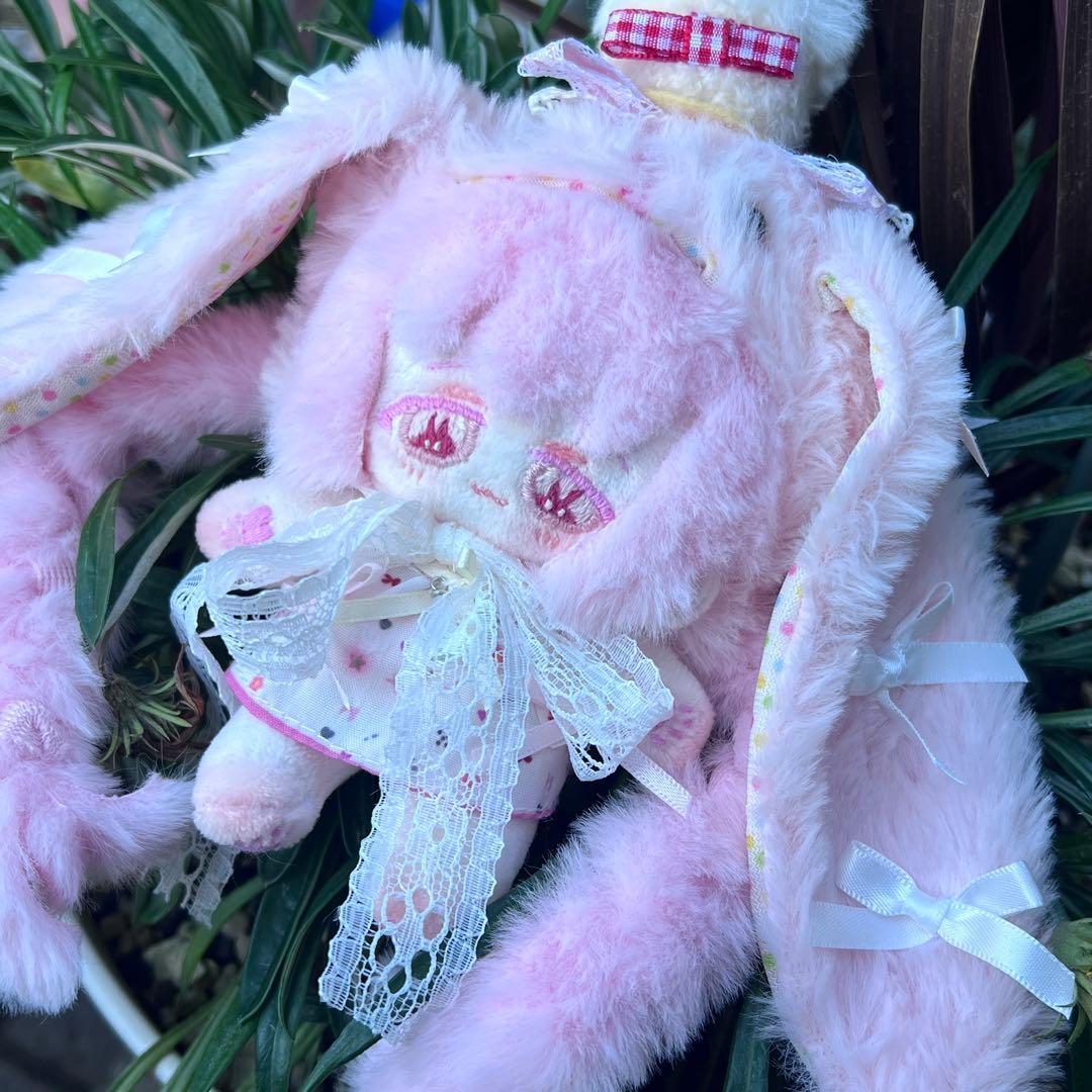 ひ*】様 自作ぬい ピンクうさぎちゃん 無属性ぬいぐるみ