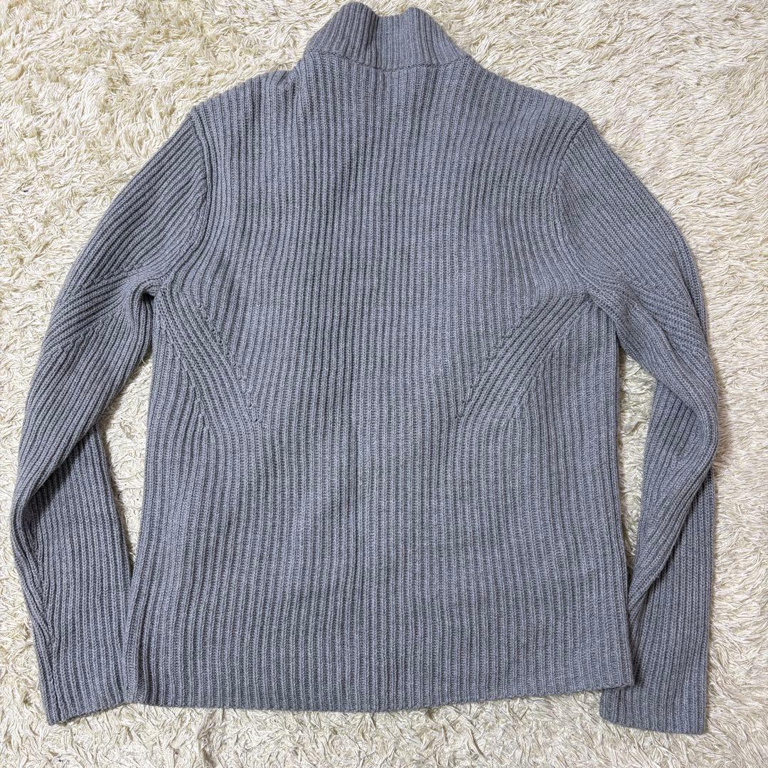 美品 Lサイズ アルマーニエクスチェンジ フェイクムートン ニットジャケット