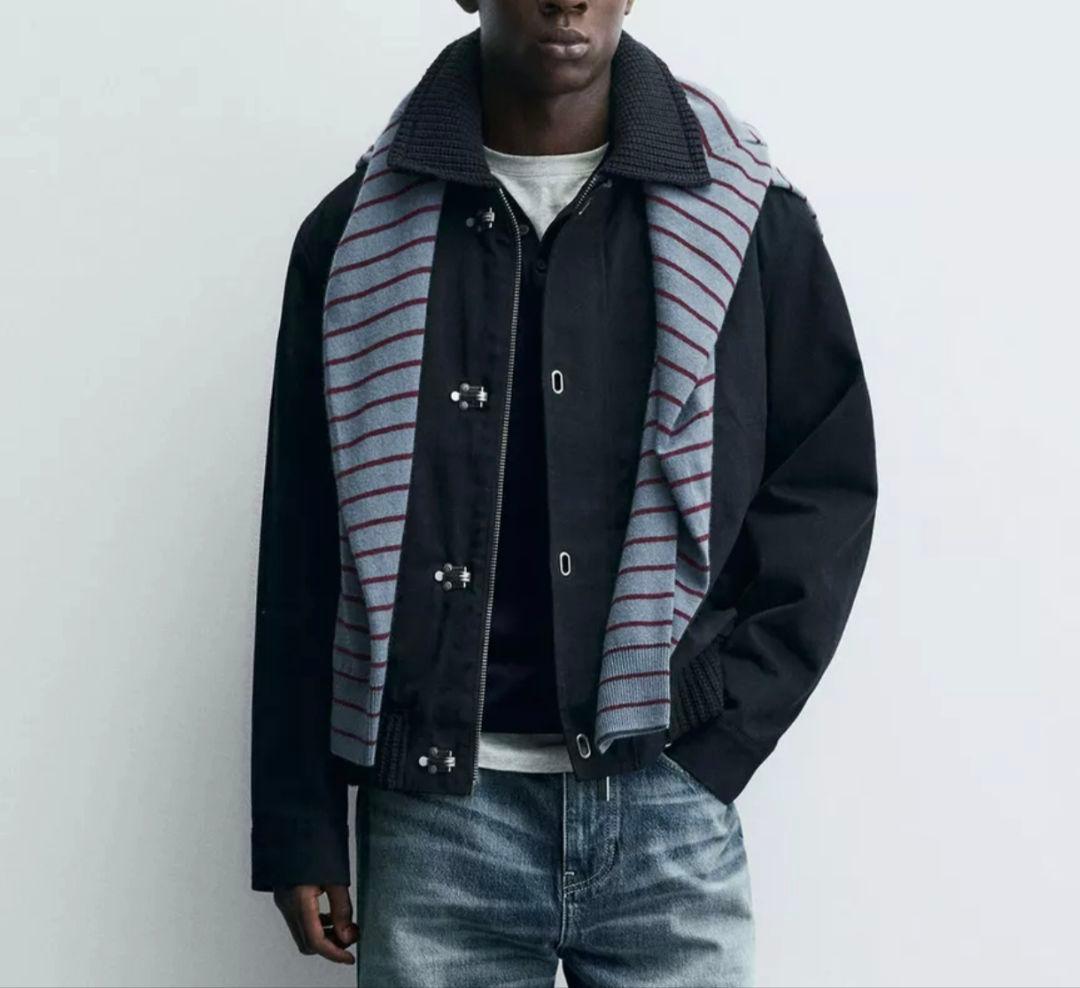 ●ZARA トグルボタンジャケット 新品 XL ネイビーブルー 完売品