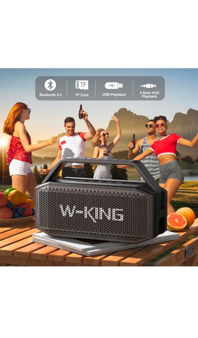 W-KING 60W RMS 100Wピーク、スピーカー bluetooth