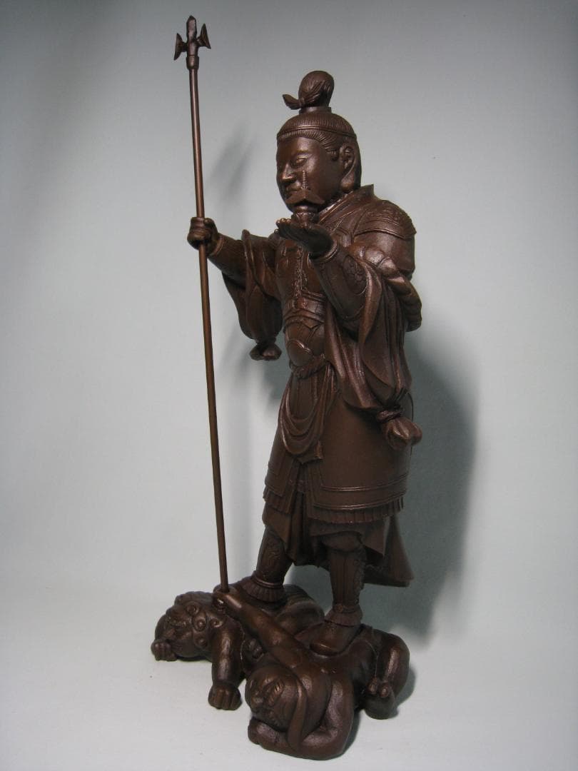 ブロンズ製【毘沙門天立像 】京仏師今来田圓篁作　国宝運慶作毘沙門天立像写し　守護