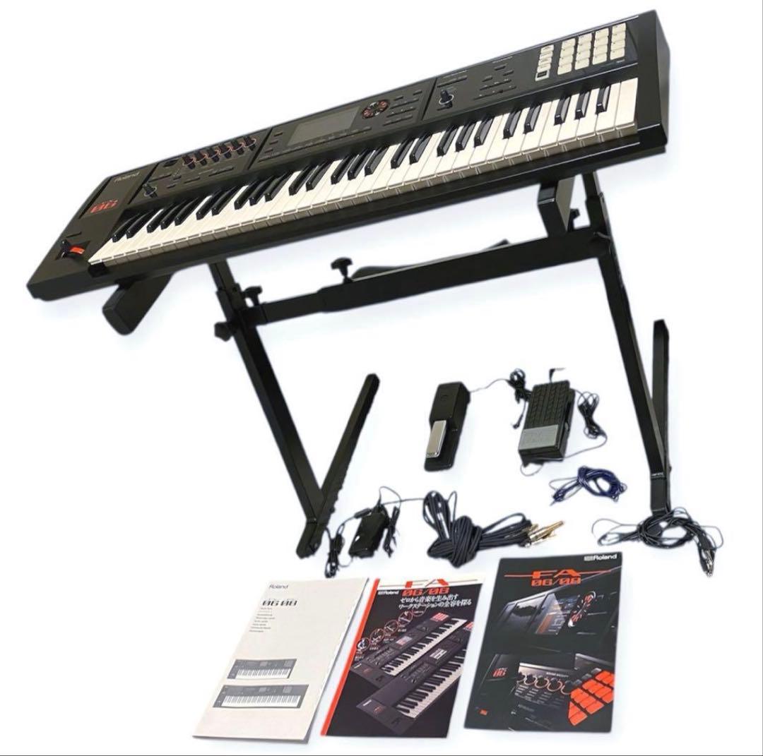 美品※動作不良有 Roland FA-06 61鍵盤 シンセサイザー 一式まとめ