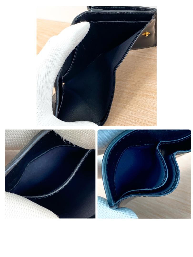 フェンディ コンパクト財布 三つ折り財布 エフイズ ロゴ バイカラー ブラック