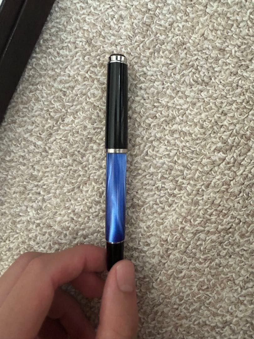 Pelikan ペリカン 万年筆 F字 M205 マーブルブルー　箱付き