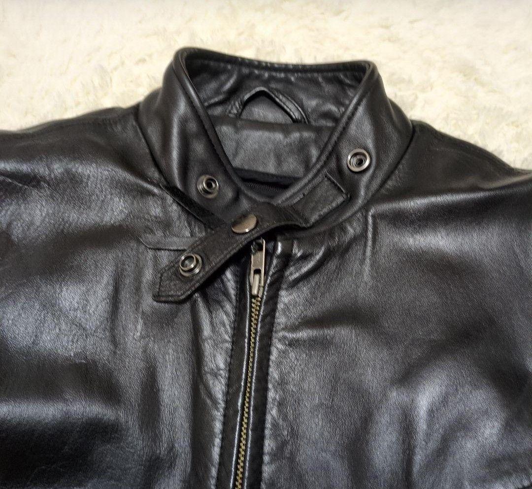 リューグー馬革 シングルライダースジャケットS(Mサイズ相当)ライナー付き