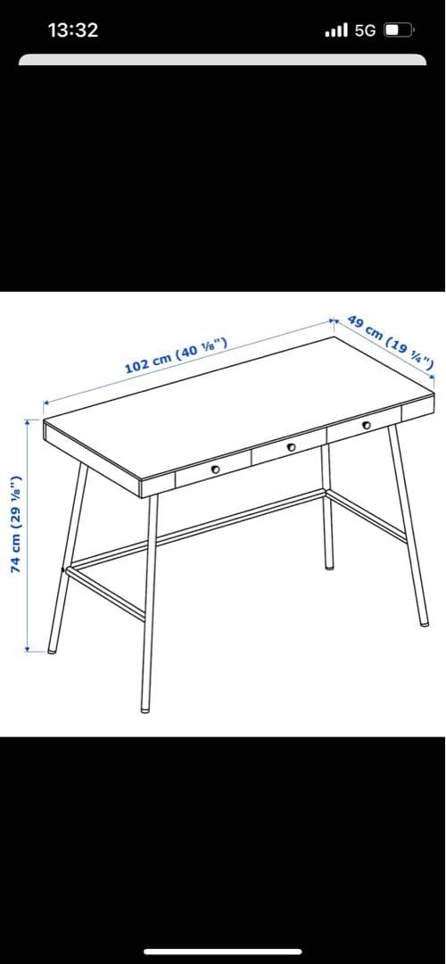 バンブー製 3引き出しテーブル IKEA イケア リルオーセン デスク