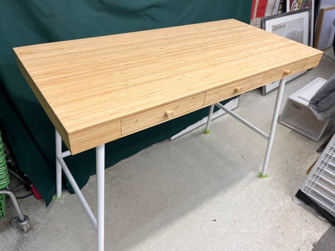 バンブー製 3引き出しテーブル IKEA イケア リルオーセン デスク