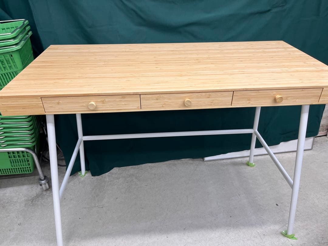 バンブー製 3引き出しテーブル IKEA イケア リルオーセン デスク