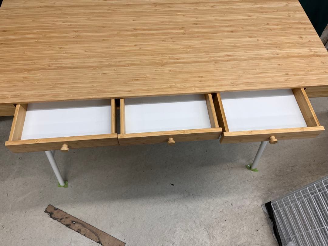 バンブー製 3引き出しテーブル IKEA イケア リルオーセン デスク