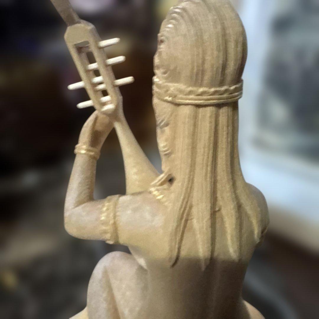 金運招来　木曽檜材　細密手彫り　裸弁財天様　ご利益　縁起物