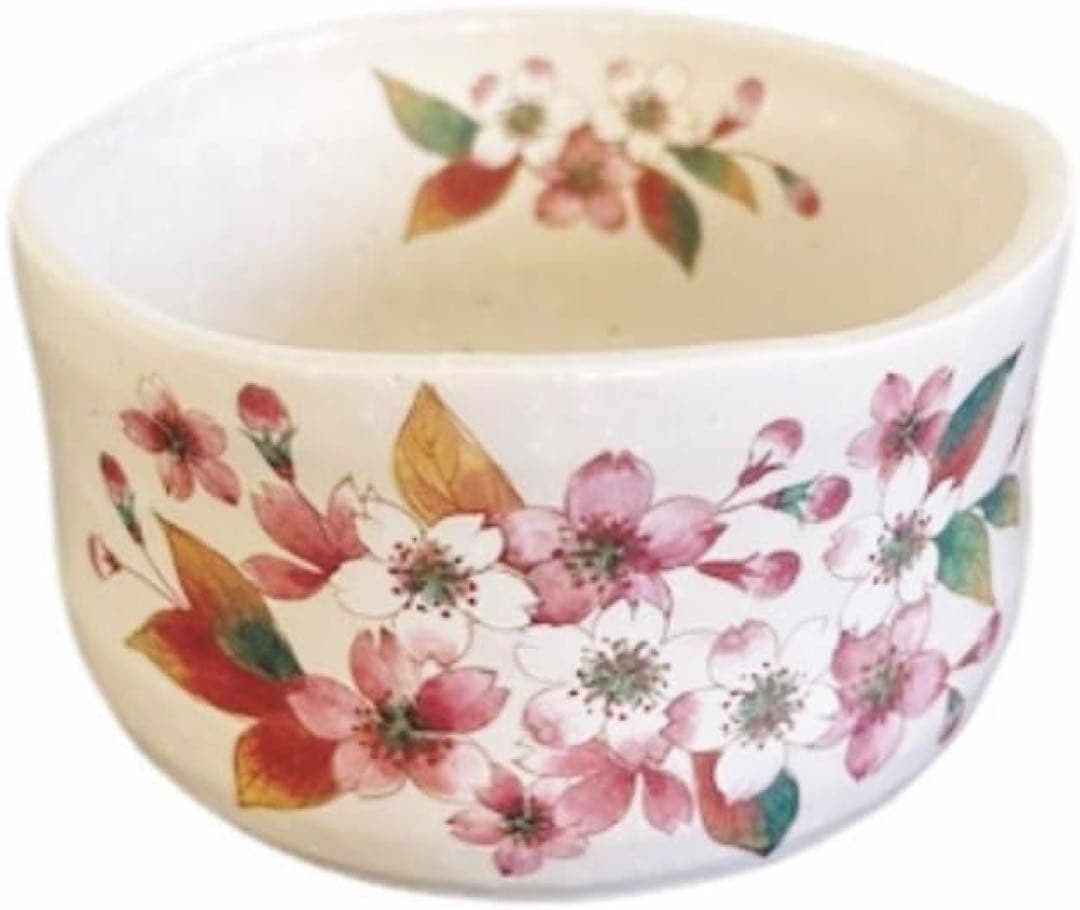抹茶碗 9.3×H6.5cm 粉引桜野点抹茶碗 茶道 茶道具 抹茶茶碗 日本製