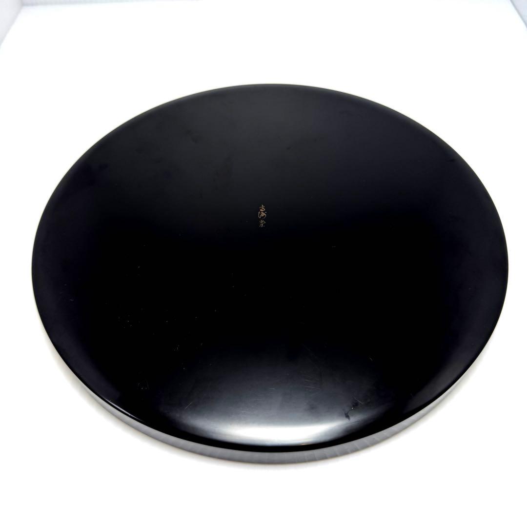 未使用 高級 輪島塗 金 漆器 天然木 干菓子盆 丸盆 膳 トレー 伝統工芸