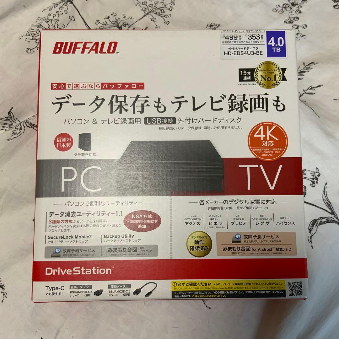 BUFFALO HD-EDS4U3-BE 4TB 外付けハードディスク その1