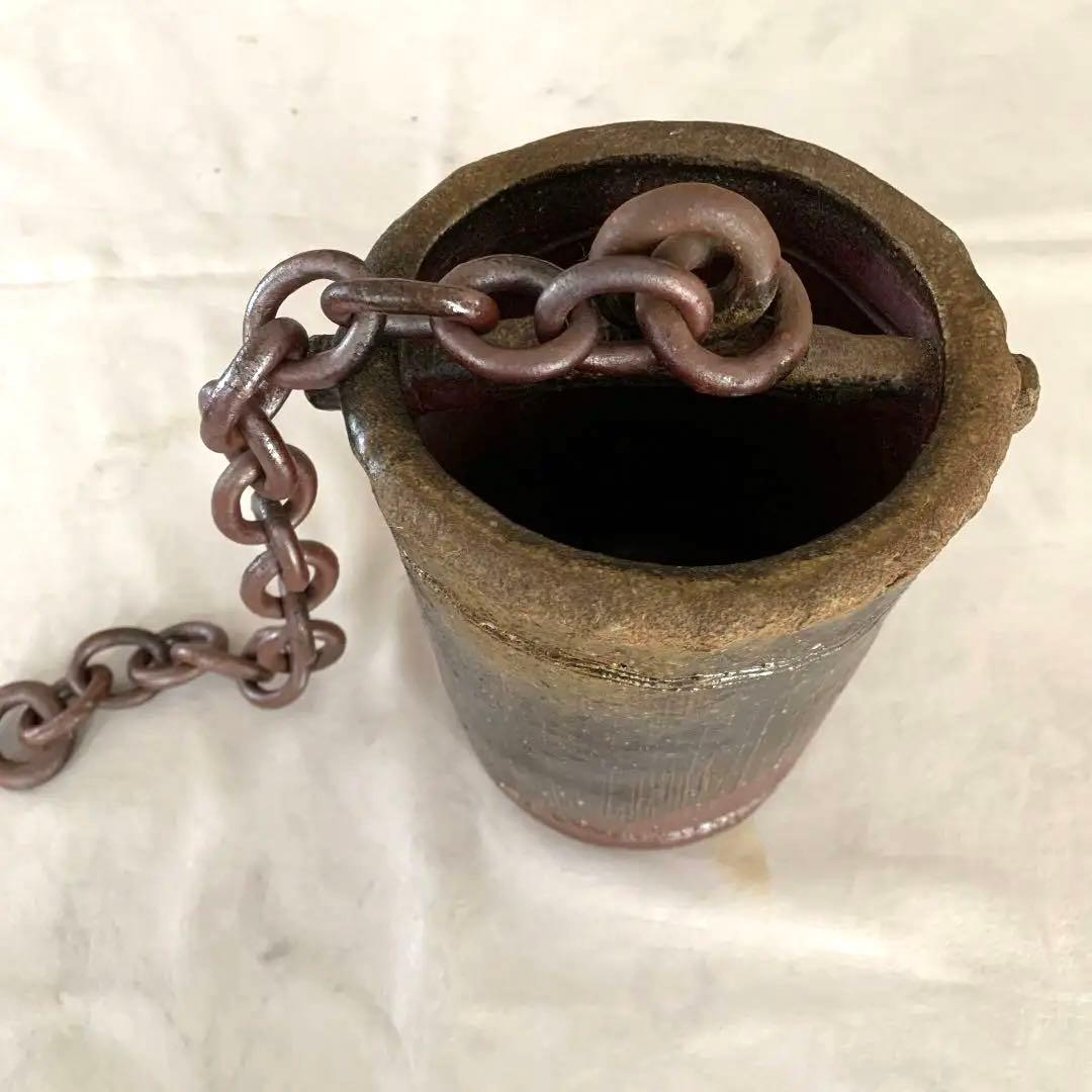 備前焼の手びねりつるべ花入れ