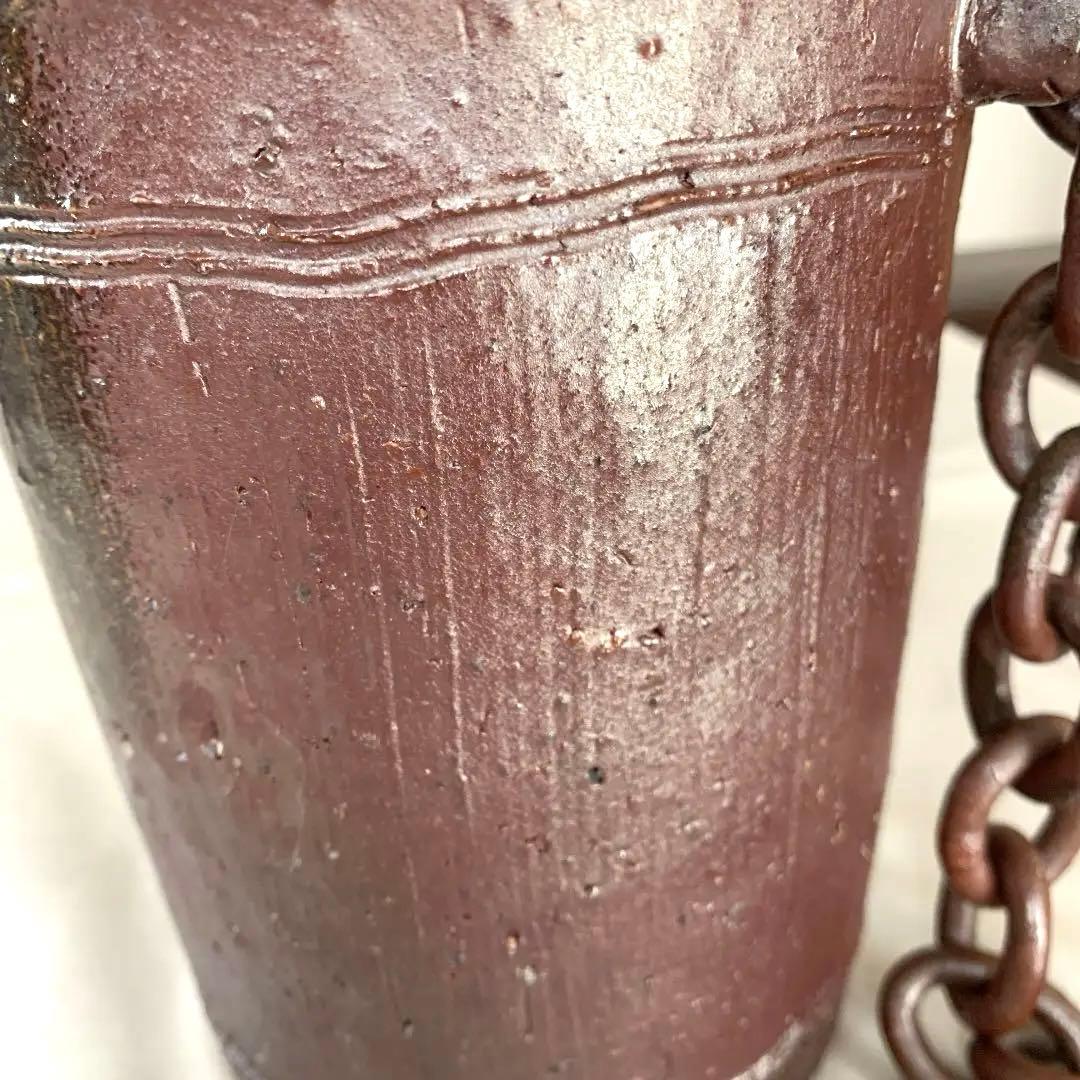 備前焼の手びねりつるべ花入れ