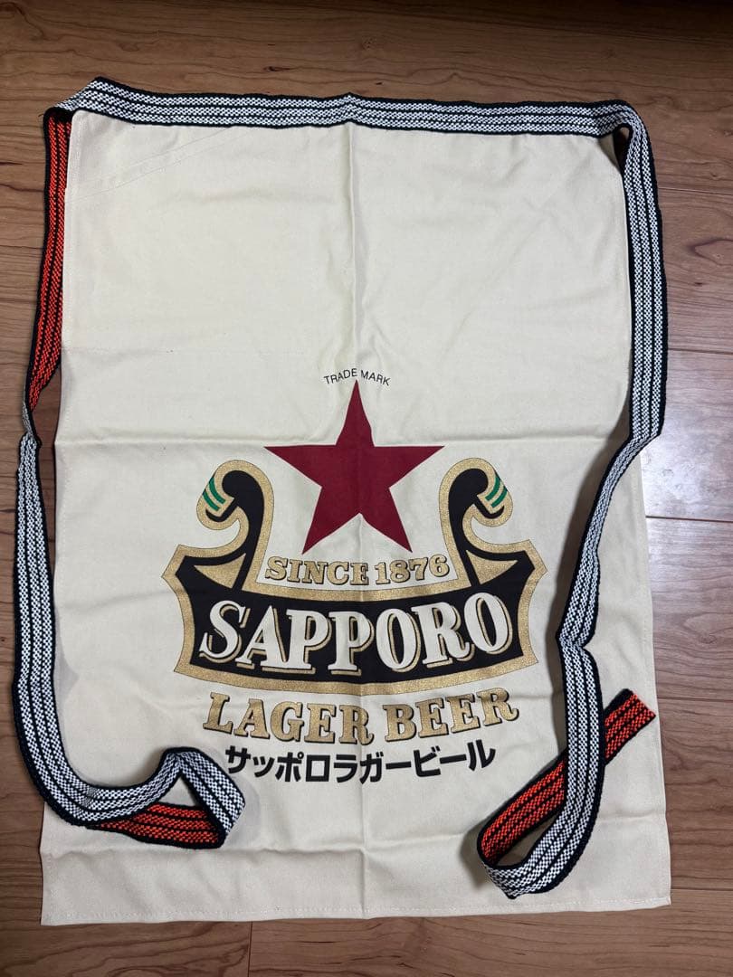 【非売品】サッポロ ラガービール 赤星 グラス 王冠 木製看板 前掛け セット