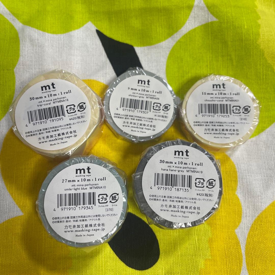 新品未使用 mt ミナペルホネン 5本セット マステ マスキングテープ カモ井