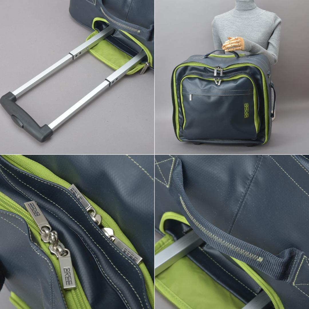 BREE◇ブリー キャリーバッグ スーツケース 機内持込可 PVC ネイビー