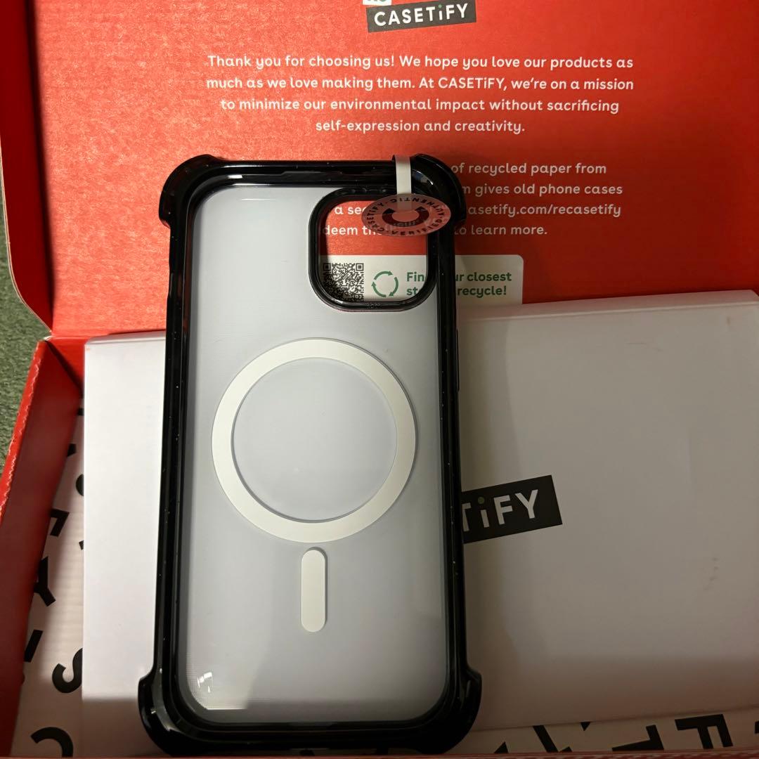 新品未使用casetifyバウンスケース MagSafe対応 チェックテディベア