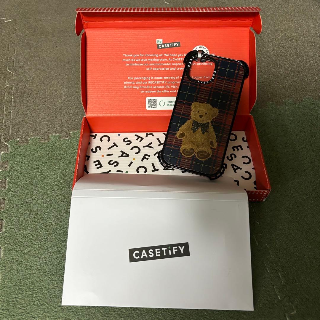 新品未使用casetifyバウンスケース MagSafe対応 チェックテディベア