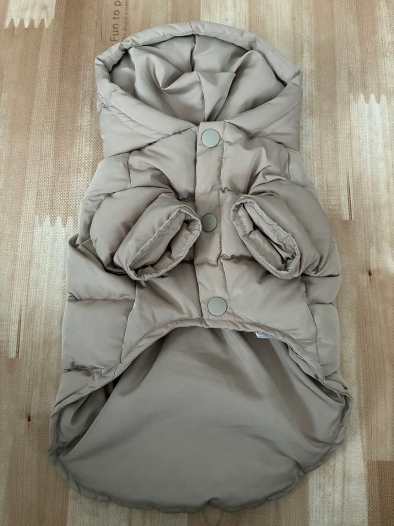 モンシェリ 犬用ダウンジャケット ベージュ フード付き L