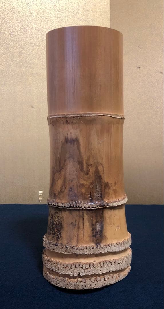 割引❗️《R》茶道具 竹花入 竹器師 西川媒玄作 落とし付 共箱 251022い5