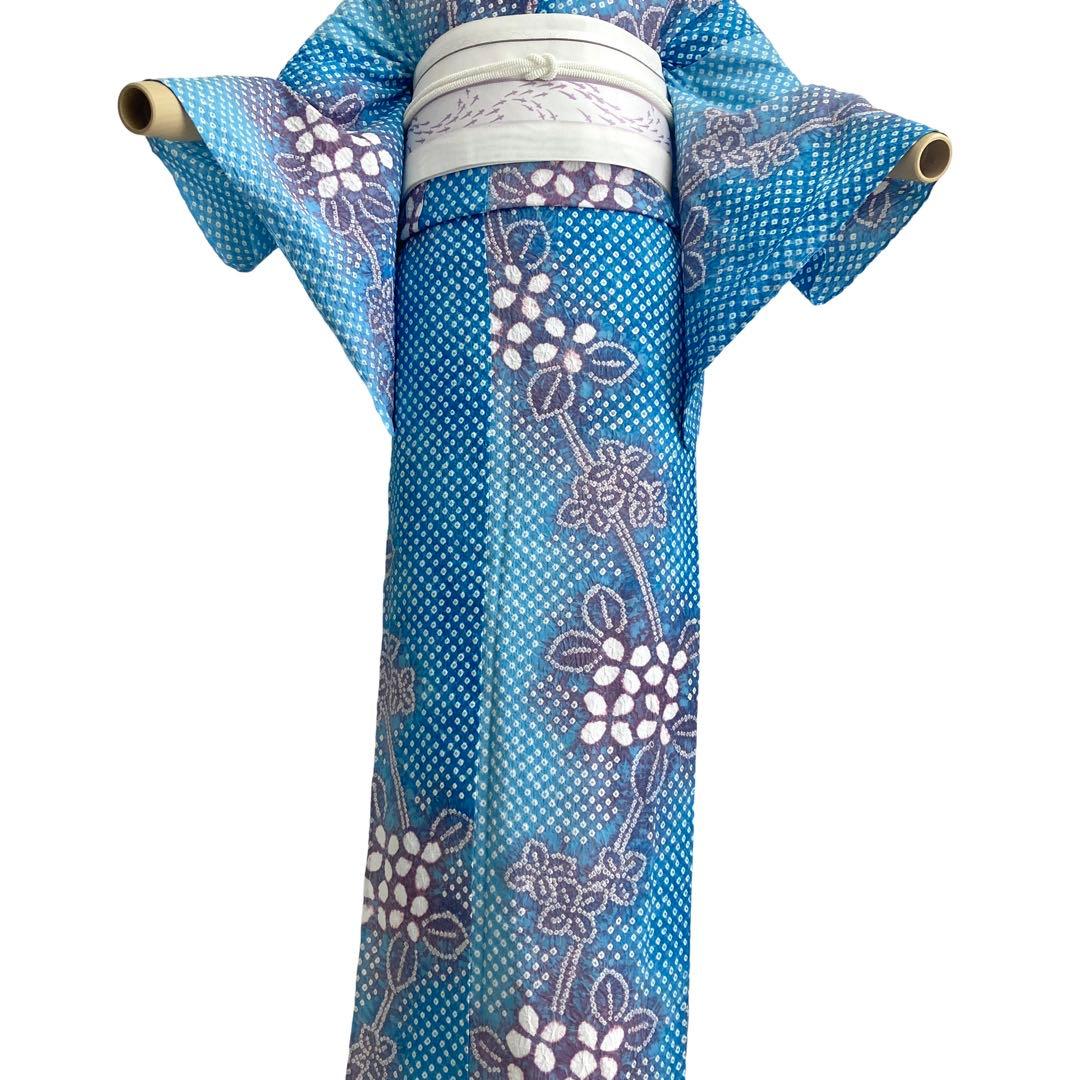 ★ QPです★新品未使用品　紫陽花　有松絞り　絞り浴衣　 浴衣　NO7
