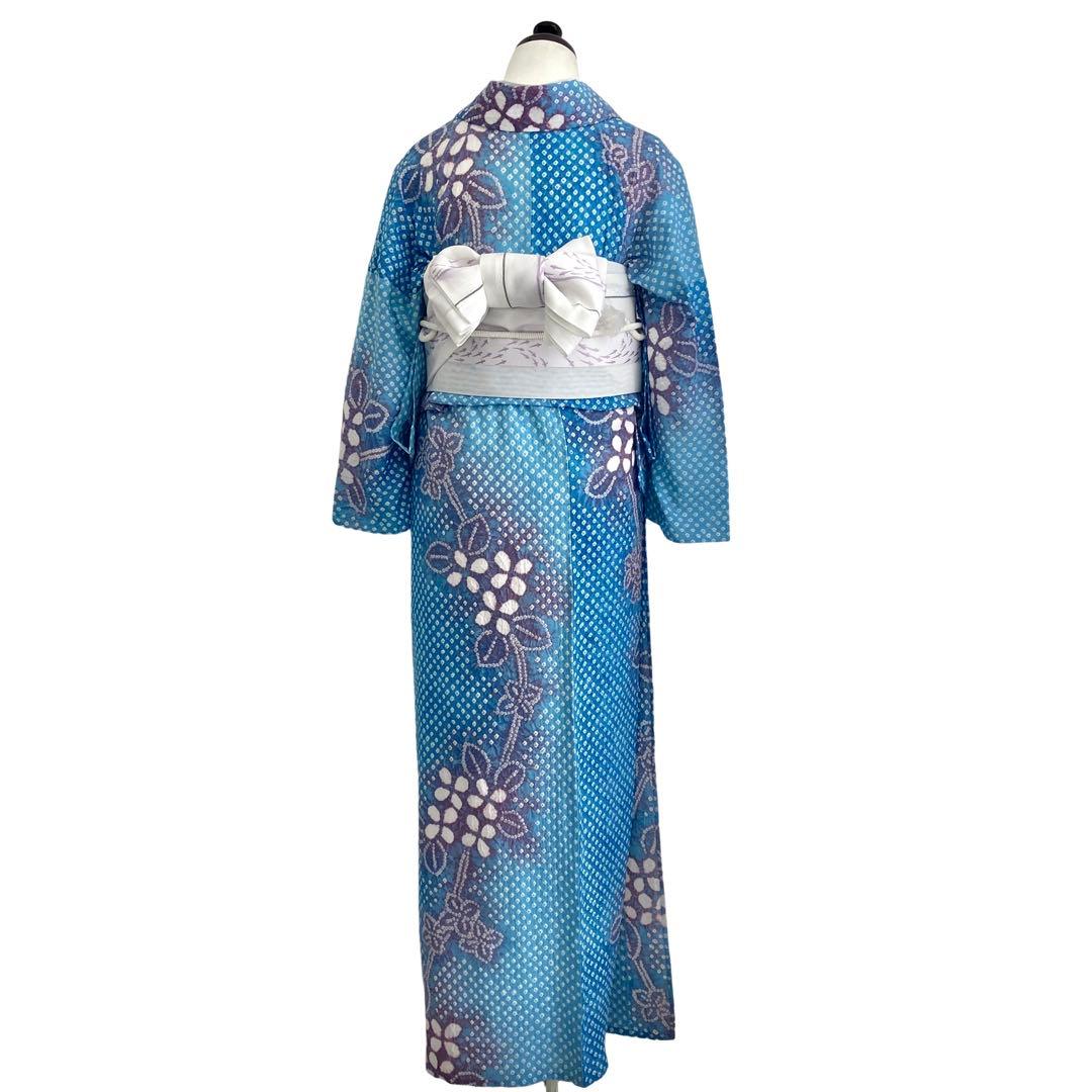 ★ QPです★新品未使用品　紫陽花　有松絞り　絞り浴衣　 浴衣　NO7