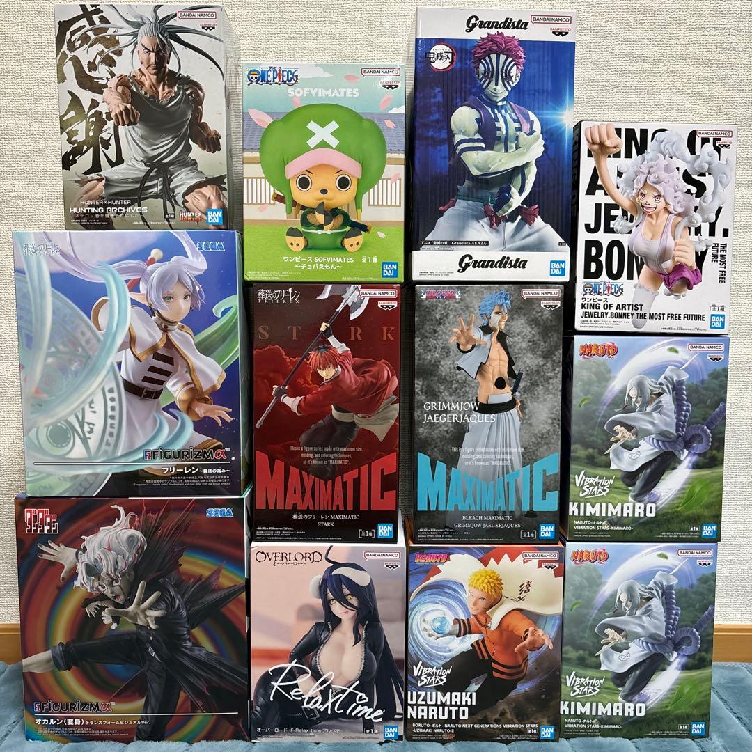 最新プライズフィギュアまとめ売り12体 ナルトフリーレン鬼滅の刃ワンピース等