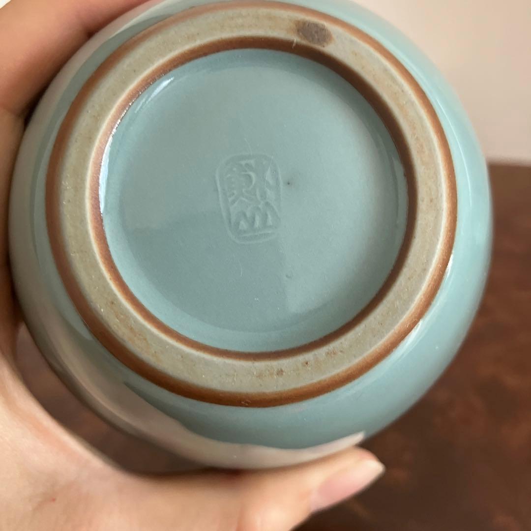 青磁　花入　花瓶　3代目　諏訪蘇山6